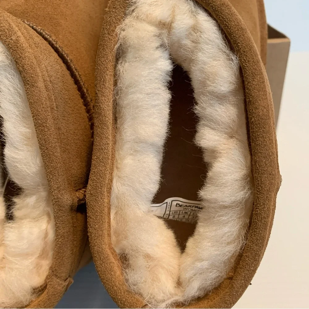BearPaw Women’s Size 6 Hickory II Brown Suede & Wool Lined Boots Ankle Booties - Picture 12 of 12
